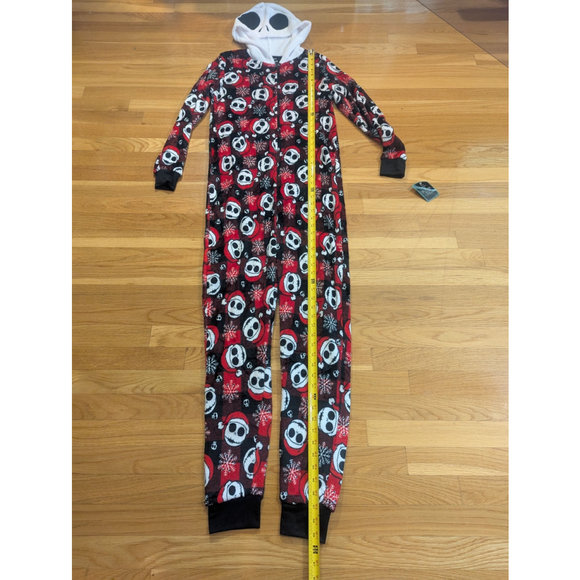 Nightmare Before Christmas Pajama Onesie Unionsuit Small Red Black - Picture 7 of 10